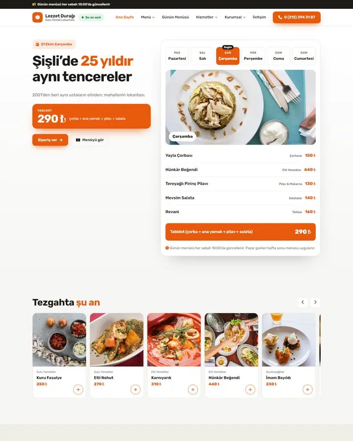 Tema 02 – Tabldot tasarım önizlemesi