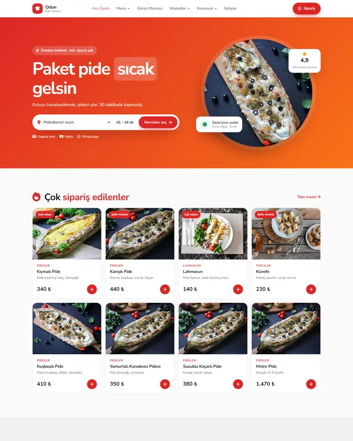 Tema 06 – Paket Servis tasarım önizlemesi