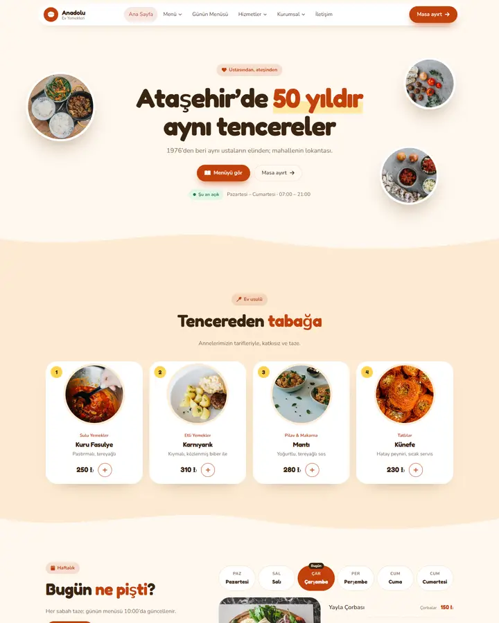 Tema 07 – Ev Yemeği tasarım önizlemesi