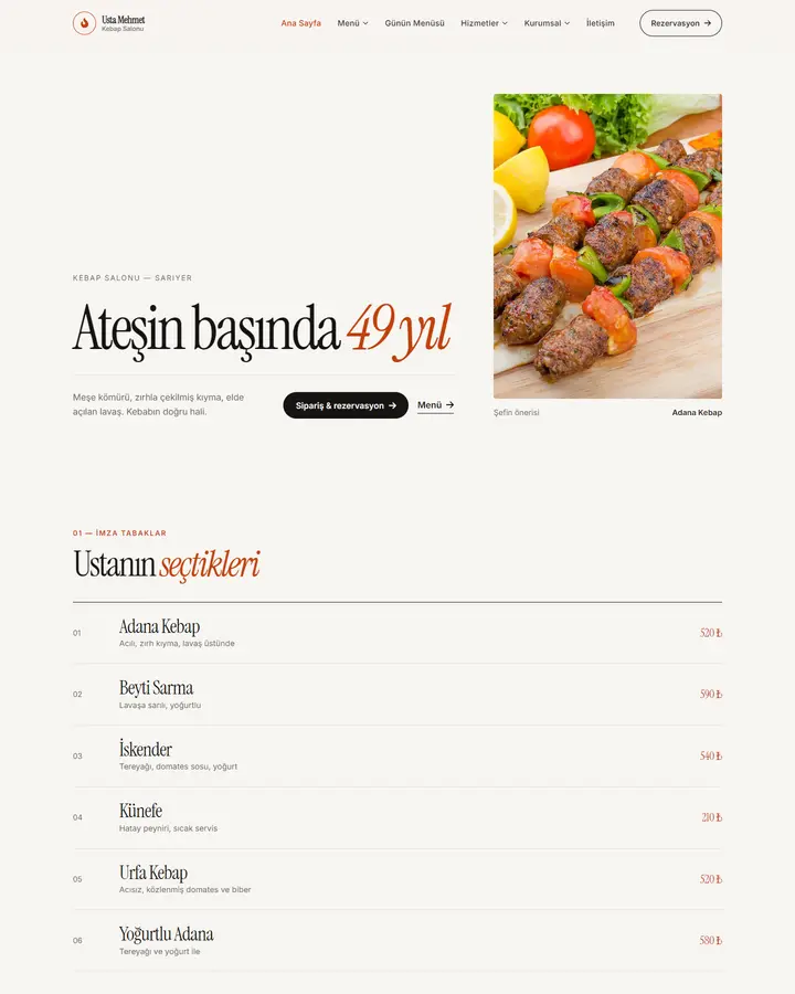 Tema 09 – Şef tasarım önizlemesi