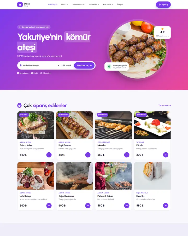 Tema 16 – Paket Servis tasarım önizlemesi