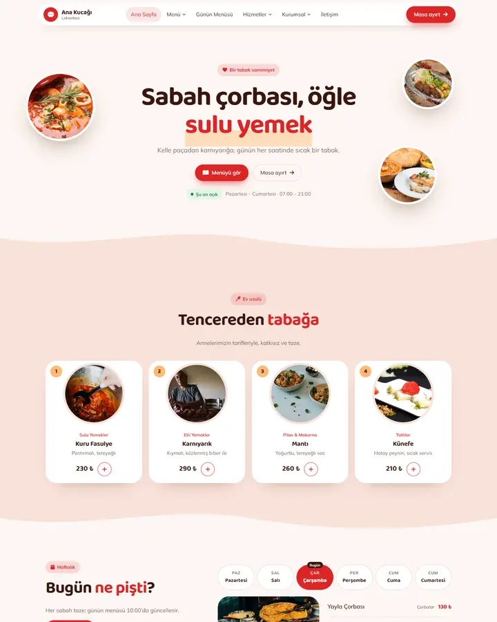 Tema 17 – Ev Yemeği tasarım önizlemesi