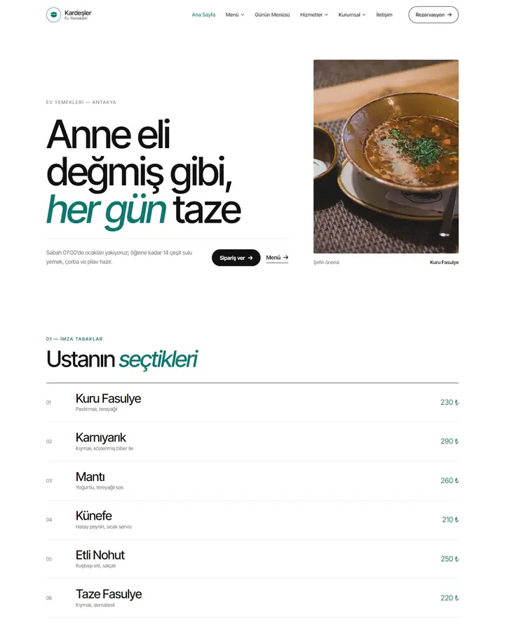 Tema 19 – Şef tasarım önizlemesi