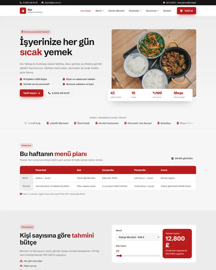 Tema 28 – Catering tasarım önizlemesi