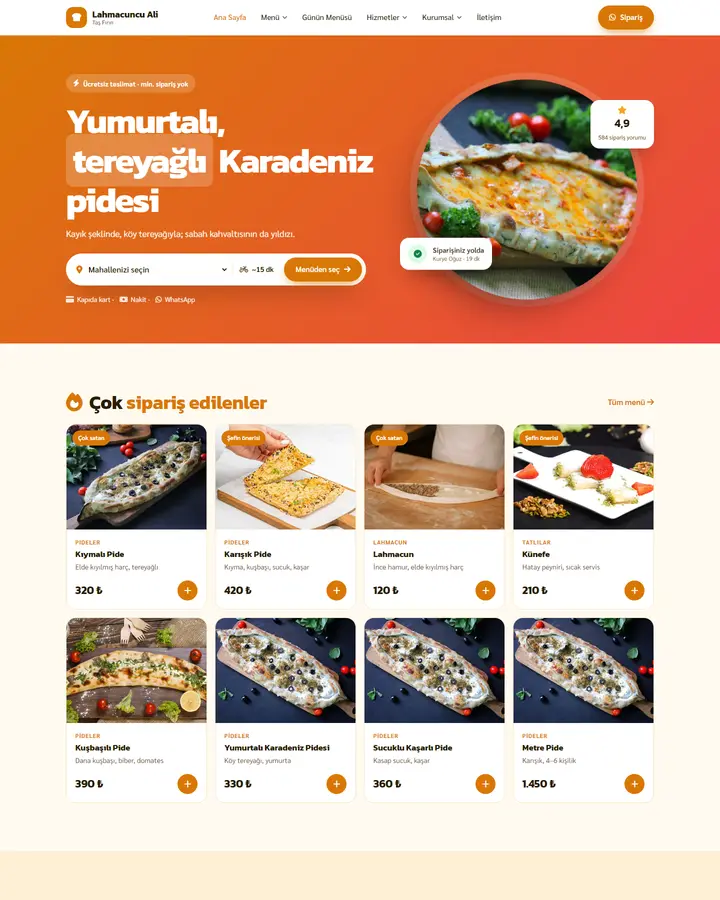Tema 36 – Paket Servis tasarım önizlemesi