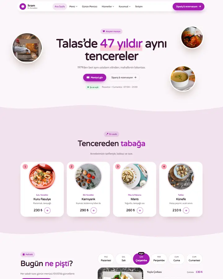 Tema 47 – Ev Yemeği tasarım önizlemesi