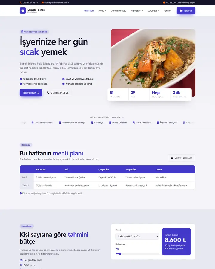 Tema 48 – Catering tasarım önizlemesi